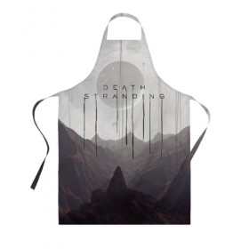 Фартук 3D с принтом Death Stranding в городе Новоалтайск, 100% полиэстер | общий размер — 65 х 85 см, ширина нагрудника — 26 см, горловина — 53 см, длина завязок — 54 см, общий обхват в поясе — 173 см. Принт на завязках и на горловине наносится с двух сторон, на основной части фартука — только с внешней стороны | cliff | deadman | death stranding | fragile | hideo kojima | mads mikkelsen | norman reedus | sam | дельторо | дэдмен | коджима | кодзима | мадс миккельсен | норман ридус | сэм | хидео