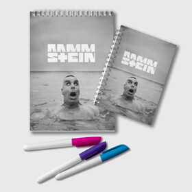 Блокнот с принтом RAMMSTEIN в городе Новоалтайск, 100% бумага | 48 листов, плотность листов — 60 г/м2, плотность картонной обложки — 250 г/м2. Листы скреплены удобной пружинной спиралью. Цвет линий — светло-серый
 | 2019 | lindemann | logo | metal | ramm | rammstein | ramstein | rock.band | stein | symbol | till | группа | концерт | линдеманн | лого | метал | раммштайн | рамштайн | рок | символ | тилль