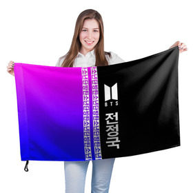 Флаг 3D с принтом BTS (Jeon Jungkook) в городе Новоалтайск, 100% полиэстер | плотность ткани — 95 г/м2, размер — 67 х 109 см. Принт наносится с одной стороны | bts | k pop | pop | бтс | к поп | любовь | поп