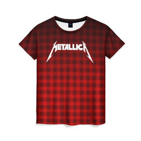 Женская футболка 3D с принтом METALLICA в городе Новоалтайск, 100% полиэфир ( синтетическое хлопкоподобное полотно) | прямой крой, круглый вырез горловины, длина до линии бедер | matters metallica | music | nothing else | rock | trash metal | группа | музыка | музыканты | рок | трэш металл