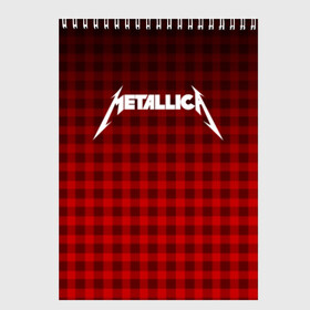 Скетчбук с принтом METALLICA в городе Новоалтайск, 100% бумага
 | 48 листов, плотность листов — 100 г/м2, плотность картонной обложки — 250 г/м2. Листы скреплены сверху удобной пружинной спиралью | matters metallica | music | nothing else | rock | trash metal | группа | музыка | музыканты | рок | трэш металл