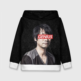 Детская толстовка 3D с принтом Kojima GENIUS в городе Новоалтайск, 100% полиэстер | двухслойный капюшон со шнурком для регулировки, мягкие манжеты на рукавах и по низу толстовки, спереди карман-кенгуру с мягким внутренним слоем | death stranding | gamedev | genius | hideo | hideo kojima | hikka | kodjima | kojima | kojima productions | sempai | senpai | гений | кодзима | семпай | сенпай | хидео | хидео кодзима
