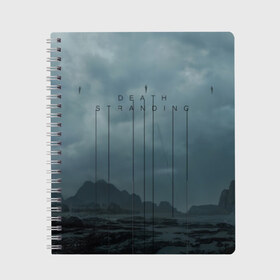 Тетрадь с принтом DEATH STRANDING в городе Новоалтайск, 100% бумага | 48 листов, плотность листов — 60 г/м2, плотность картонной обложки — 250 г/м2. Листы скреплены сбоку удобной пружинной спиралью. Уголки страниц и обложки скругленные. Цвет линий — светло-серый
 | bridges | death stranding | fragile express | games | kojima | kojima productions | logo | ludens | игры | кодзима | лого | люденс
