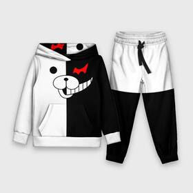 Детский костюм 3D (с толстовкой) с принтом MONOKUMA (КАПЮШОН) | МОНОКУМА в городе Новоалтайск,  |  | anime | bear | black  white | danganronpa | kurokuma | monodam | monokuma | monomi | monotaro | pink | rabbit | school | shirokuma | аниме | главарь | мoноми | монокума | черно белый | школа