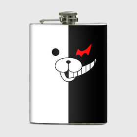 Фляга с принтом MONOKUMA (КАПЮШОН) | МОНОКУМА в городе Новоалтайск, металлический корпус | емкость 0,22 л, размер 125 х 94 мм. Виниловая наклейка запечатывается полностью | anime | bear | black  white | danganronpa | kurokuma | monodam | monokuma | monomi | monotaro | pink | rabbit | school | shirokuma | аниме | главарь | мoноми | монокума | черно белый | школа