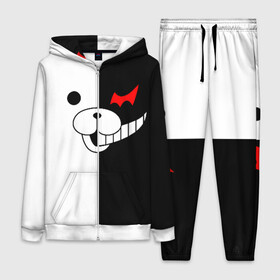 Женский костюм 3D с принтом MONOKUMA (КАПЮШОН) | МОНОКУМА в городе Новоалтайск,  |  | anime | bear | black  white | danganronpa | kurokuma | monodam | monokuma | monomi | monotaro | pink | rabbit | school | shirokuma | аниме | главарь | мoноми | монокума | черно белый | школа
