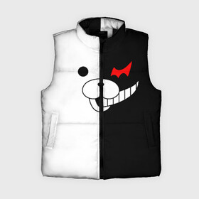 Женский жилет утепленный 3D с принтом MONOKUMA (КАПЮШОН)  МОНОКУМА в городе Новоалтайск,  |  | anime | bear | black  white | danganronpa | kurokuma | monodam | monokuma | monomi | monotaro | pink | rabbit | school | shirokuma | аниме | главарь | мoноми | монокума | черно белый | школа