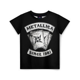 Детская футболка 3D с принтом Metallica в городе Новоалтайск, 100% гипоаллергенный полиэфир | прямой крой, круглый вырез горловины, длина до линии бедер, чуть спущенное плечо, ткань немного тянется | Тематика изображения на принте: album | black | concert | heavy | kirk | metal | metallica | music | rock | tolls | джеймс хэтфилд | кирк хэмметт | клифф бёртон | ларс ульрих | метал | металлика | трэш