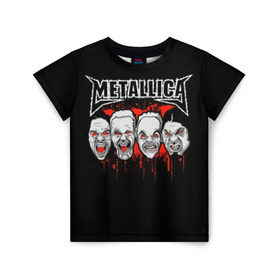 Детская футболка 3D с принтом Metallica в городе Новоалтайск, 100% гипоаллергенный полиэфир | прямой крой, круглый вырез горловины, длина до линии бедер, чуть спущенное плечо, ткань немного тянется | Тематика изображения на принте: album | black | concert | heavy | kirk | metal | metallica | music | rock | tolls | джеймс хэтфилд | кирк хэмметт | клифф бёртон | ларс ульрих | метал | металлика | трэш
