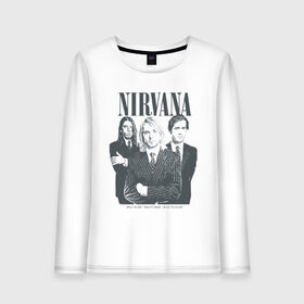 Женский лонгслив хлопок с принтом Nirvana в городе Новоалтайск, 100% хлопок |  | альтернативный рок | американская | гранж | дэйв грол | крист энтони новоселич | курт кобейн | рок группа