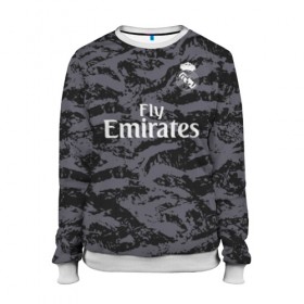 Женский свитшот 3D с принтом Navas gk away 19-20 в городе Новоалтайск, 100% полиэстер с мягким внутренним слоем | круглый вырез горловины, мягкая резинка на манжетах и поясе, свободная посадка по фигуре | champions | courtois | league | madrid | navas | real | spain | испания | куртуа | лига | мадрид | навас | реал | чемпионов