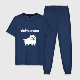 Мужская пижама хлопок с принтом DELTARUNE в городе Новоалтайск, 100% хлопок | брюки и футболка прямого кроя, без карманов, на брюках мягкая резинка на поясе и по низу штанин
 | delta r | delta rune | deltarune | deltarune 2 | deltarune сердце | дельта | дельта руна | дельтаран.