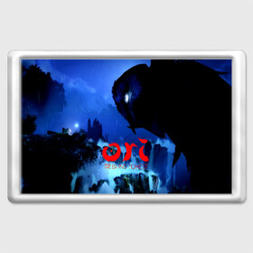 Магнит 45*70 с принтом ORI BLIND FOREST в городе Новоалтайск, Пластик | Размер: 78*52 мм; Размер печати: 70*45 | game | microsoft | moon studios | ori | ori and the will of the wisps | игры