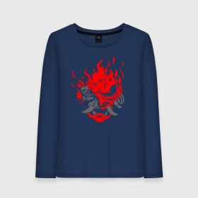 Женский лонгслив хлопок с принтом SAMURAI в городе Новоалтайск, 100% хлопок |  | 2019 | cd project red | cyberpunk 2077 | future | hack | keanu reeves | maelstrom | militech | night city | quadra | samurai | sci fi | trauma team | v | ви | киану ривз | киберпанк 2077 | логотип | роботы | самураи | фантастика
