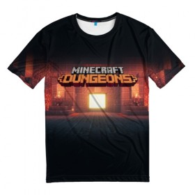 Мужская футболка 3D с принтом Minecraft DUNGEONS в городе Новоалтайск, 100% полиэфир | прямой крой, круглый вырез горловины, длина до линии бедер | Тематика изображения на принте: creeper | e3 | game | games | herobrine | mainkraft | minecraft | minecraft dungeons | minecraft story mode | дунжеонс | игры | крипер | майнк стори мод | майнкрафт | майнкрафт данжеонс