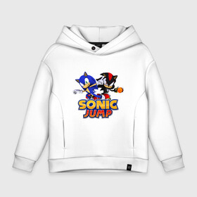 Детское худи Oversize хлопок с принтом SONIC JUMP в городе Новоалтайск, френч-терри — 70% хлопок, 30% полиэстер. Мягкий теплый начес внутри —100% хлопок | боковые карманы, эластичные манжеты и нижняя кромка, капюшон на магнитной кнопке | hedgehog | metal sonic | silver | silver the hedgehog | sonic | sonic boom | sonic the hedgehog | ёж сонник | игры | соник | фильмы