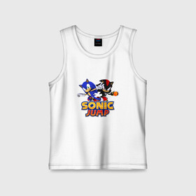 Детская майка хлопок с принтом SONIC JUMP в городе Новоалтайск,  |  | hedgehog | metal sonic | silver | silver the hedgehog | sonic | sonic boom | sonic the hedgehog | ёж сонник | игры | соник | фильмы