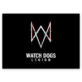 Поздравительная открытка с принтом WATCH DOGS LEGION в городе Новоалтайск, 100% бумага | плотность бумаги 280 г/м2, матовая, на обратной стороне линовка и место для марки
 | action | bag | ct os | ded sec | fox | game | hacker | legion | watch dogs | watch dogs 2 | watch dogs legion | знак лиса | игра | компьютерная игра | легион | рюкзак | хакер