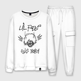 Мужской костюм хлопок с принтом Lil Peep в городе Новоалтайск, 100% хлопок | на свитшоте круглая горловина, мягкая резинка по низу. Брюки заужены к низу, на них два вида карманов: два “обычных” по бокам и два объемных, с клапанами, расположенные ниже линии бедра. Брюки с мягкой трикотажной резинкой на поясе и по низу штанин. В поясе для дополнительного комфорта — широкие завязки | crybaby | gustav elijah ahr | hellboy | lil peep | lilpeep | peep | rap | густав элайджа ар | лил пип | рэп | хип хоп | эмо рэп