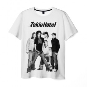 Мужская футболка 3D с принтом Tokio Hotel в городе Новоалтайск, 100% полиэфир | прямой крой, круглый вырез горловины, длина до линии бедер | alternative rock | band | bill kaulitz | boys | german | hotel | music | pop rock | powerpop | synthpop | tokyo | tom ka | альтернативный рок | билл каулитц | георг листинг | группа | густав шефер | мальчики | музыка | немецкая | отель | пауэр поп