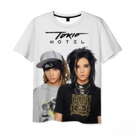 Мужская футболка 3D с принтом Tokio Hotel в городе Новоалтайск, 100% полиэфир | прямой крой, круглый вырез горловины, длина до линии бедер | alternative rock | band | bill kaulitz | boys | german | hotel | music | pop rock | powerpop | synthpop | tokyo | tom ka | альтернативный рок | билл каулитц | георг листинг | группа | густав шефер | мальчики | музыка | немецкая | отель | пауэр поп
