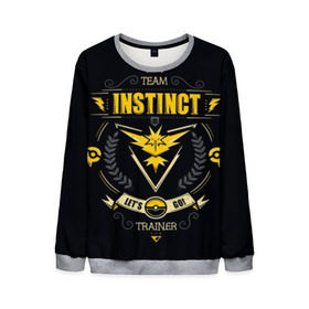 Мужской свитшот 3D с принтом Pokemon Team Instinct в городе Новоалтайск, 100% полиэстер с мягким внутренним слоем | круглый вырез горловины, мягкая резинка на манжетах и поясе, свободная посадка по фигуре | Тематика изображения на принте: battle | drawing | entei | go | legendary | lugia | metagross | nintendo | pikachu | pokemon | raikou | squirtle | zapdos | брок | бульбазавр | мисти | монстр | пикачу | покемон | эш