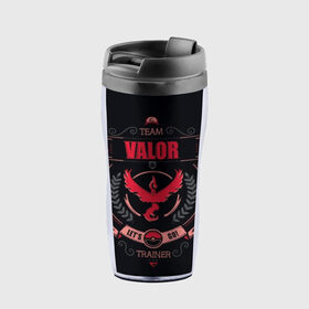 Термокружка-непроливайка с принтом Team Valor Trainer в городе Новоалтайск, внутренняя часть — пищевой пластик, наружная часть — прозрачный пластик, между ними — полиграфическая вставка с рисунком | объем — 350 мл, герметичная крышка | Тематика изображения на принте: battle | drawing | entei | go | legendary | lugia | metagross | nintendo | pikachu | pokemon | raikou | squirtle | zapdos | брок | бульбазавр | мисти | монстр | пикачу | покемон | эш