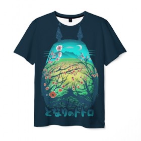 Мужская футболка 3D с принтом Totoro в городе Новоалтайск, 100% полиэфир | прямой крой, круглый вырез горловины, длина до линии бедер | anime | forest | meme | my neighbor | protectors | tokyo | totoro | аниме | гибли | иероглиф | манга | миядзаки | мой сосед | стиль | тоторо | фентези | хаяо | япония