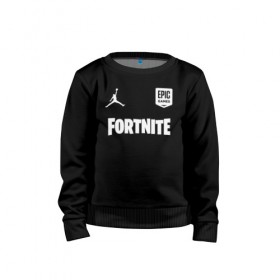 Детский свитшот хлопок с принтом Jordan x Fortnite (5) в городе Новоалтайск, 100% хлопок | круглый вырез горловины, эластичные манжеты, пояс и воротник | 2019 | fortnite | game | jordan | nba | джордан | игра | королевская битва | кроссовки | нба | форнайт | фортнай | фортнайт