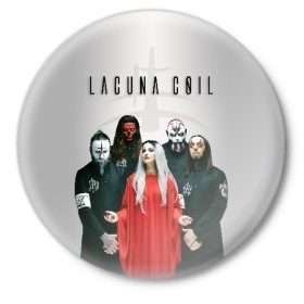 Значок с принтом Lacuna Coil в городе Новоалтайск,  металл | круглая форма, металлическая застежка в виде булавки | Тематика изображения на принте: alternative | cristina scabbia | epic metal | goth | gothic | lacuna | lacuna coil | melodic metal | metal | nu metal | rock | готик рок | готика | готический рок | метал