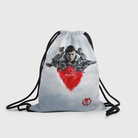 Рюкзак-мешок 3D с принтом GEARS 5 в городе Новоалтайск, 100% полиэстер | плотность ткани — 200 г/м2, размер — 35 х 45 см; лямки — толстые шнурки, застежка на шнуровке, без карманов и подкладки | action | cog | game | gears of war | игра | шутер | экшн