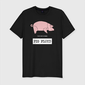 Мужская футболка премиум с принтом Pig Floyd в городе Новоалтайск, 92% хлопок, 8% лайкра | приталенный силуэт, круглый вырез ворота, длина до линии бедра, короткий рукав | pink floyd | pinkfloyd | арт | артрок | группа | дэвид гилмор | пинк флойд | пинкфлойд | прогрессивный | психоделический | рок | сид барретт | симфонический | спэйс | эйсид | экспериментальный