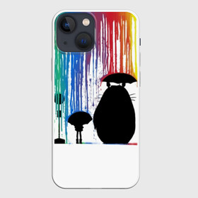 Чехол для iPhone 13 mini с принтом My Neighbor Totoro радужные подтеки в городе Новоалтайск,  |  | anime | forest | meme | my neighbor | protectors | tokyo | totoro | аниме | гибли | иероглиф | манга | миядзаки | мой сосед | стиль | тоторо | фентези | хаяо | япония