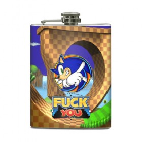 Фляга с принтом SONIC в городе Новоалтайск, металлический корпус | емкость 0,22 л, размер 125 х 94 мм. Виниловая наклейка запечатывается полностью | Тематика изображения на принте: hedgehog | metal sonic | silver | silver the hedgehog | sonic | sonic boom | sonic the hedgehog | ёж сонник | игры | соник | фильмы