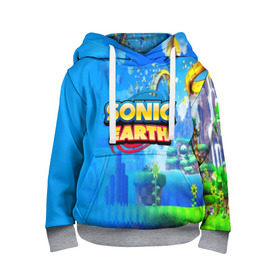 Детская толстовка 3D с принтом SONIC EARTH в городе Новоалтайск, 100% полиэстер | двухслойный капюшон со шнурком для регулировки, мягкие манжеты на рукавах и по низу толстовки, спереди карман-кенгуру с мягким внутренним слоем | hedgehog | metal sonic | silver | silver the hedgehog | sonic | sonic boom | sonic the hedgehog | ёж сонник | игры | соник | фильмы