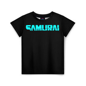 Детская футболка 3D с принтом Cyber Samurai в городе Новоалтайск, 100% гипоаллергенный полиэфир | прямой крой, круглый вырез горловины, длина до линии бедер, чуть спущенное плечо, ткань немного тянется | Тематика изображения на принте: 2077 | cd | cyber | cyberpunk2077 | game | keanu | mem | project | punk | red | reeves | suberpunk | игра | киану | кибер | киберпанк | мем | панк | ривз