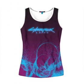 Женская майка 3D с принтом CYBERPUNK 2077 в городе Новоалтайск, 100% полиэстер | круглая горловина, прямой силуэт, длина до линии бедра | 2077 | cyberpunk 2020 | cyberpunk 2077 | cyberpunk 2077 samurai | cyberpunk city | кибер панк. | киберпанк | киберпанк 2077