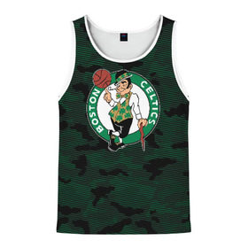 Мужская майка 3D с принтом Boston Celtics в городе Новоалтайск, 100% полиэстер | круглая горловина, приталенный силуэт, длина до линии бедра. Пройма и горловина окантованы тонкой бейкой | boston | boston celtics | celtics | nba | баскетбол | бостон | бостон селтикс | нба | селтикс