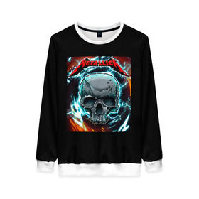 Женский свитшот 3D с принтом Metallica в городе Новоалтайск, 100% полиэстер с мягким внутренним слоем | круглый вырез горловины, мягкая резинка на манжетах и поясе, свободная посадка по фигуре | metallica | rock | арт | гитара | кости | металл | металлика | музыка | рок | череп