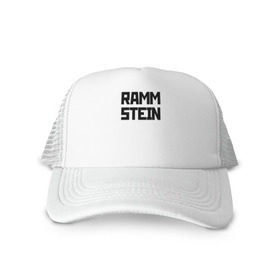 Кепка тракер с сеткой с принтом RAMMSTEIN(+на спине) в городе Новоалтайск, трикотажное полотно; задняя часть — сетка | длинный козырек, универсальный размер, пластиковая застежка | metallica | music | rammstein | rock | металл | металлика | музыка | раммштайн | рок | рок группа