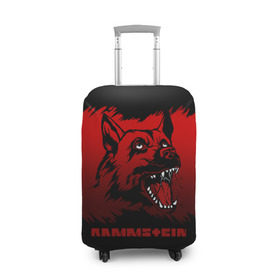 Чехол для чемодана 3D с принтом Rammstein dog в городе Новоалтайск, 86% полиэфир, 14% спандекс | двустороннее нанесение принта, прорези для ручек и колес | 2019 | dog | du hast | german | lindemann | rammstein | rammsteinfan | ramstein | till | группы | линдеманн | метал | музыка | овчарка | рамштаин | рамштайн | рамштейн | рок | собака | тилль | тиль
