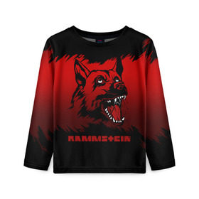 Детский лонгслив 3D с принтом Rammstein dog в городе Новоалтайск, 100% полиэстер | длинные рукава, круглый вырез горловины, полуприлегающий силуэт
 | 2019 | dog | du hast | german | lindemann | rammstein | rammsteinfan | ramstein | till | группы | линдеманн | метал | музыка | овчарка | рамштаин | рамштайн | рамштейн | рок | собака | тилль | тиль