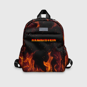 Детский рюкзак 3D с принтом RAMMSTEIN (НА СПИНЕ) в городе Новоалтайск, 100% полиэстер | лямки с регулируемой длиной, сверху петелька, чтобы рюкзак можно было повесить на вешалку. Основное отделение закрывается на молнию, как и внешний карман. Внутри дополнительный карман. По бокам два дополнительных кармашка | Тематика изображения на принте: fire | flame | music | rammstein | rock | группа | музыка | музыканты | огонь | пламя | рамштайн | рок