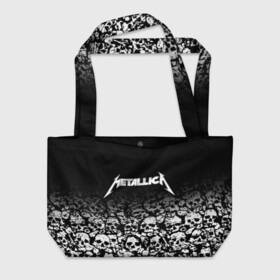 Пляжная сумка 3D с принтом METALLICA (НА СПИНЕ) в городе Новоалтайск, 100% полиэстер | застегивается на металлическую кнопку; внутренний карман застегивается на молнию. Стенки укреплены специальным мягким материалом, чтобы защитить содержимое от несильных ударов
 | Тематика изображения на принте: matters metallica | music | nothing else | rock | trash metal | группа | музыка | музыканты | рок | трэш металл