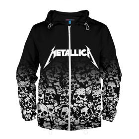 Мужская ветровка 3D с принтом METALLICA (НА СПИНЕ) в городе Новоалтайск, 100% полиэстер | подол и капюшон оформлены резинкой с фиксаторами, два кармана без застежек по бокам, один потайной карман на груди | matters metallica | music | nothing else | rock | trash metal | группа | музыка | музыканты | рок | трэш металл