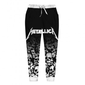 Женские брюки 3D с принтом METALLICA (НА СПИНЕ) в городе Новоалтайск, полиэстер 100% | прямой крой, два кармана без застежек по бокам, с мягкой трикотажной резинкой на поясе и по низу штанин. В поясе для дополнительного комфорта — широкие завязки | matters metallica | music | nothing else | rock | trash metal | группа | музыка | музыканты | рок | трэш металл