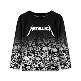 Детский лонгслив 3D с принтом METALLICA (НА СПИНЕ) в городе Новоалтайск, 100% полиэстер | длинные рукава, круглый вырез горловины, полуприлегающий силуэт
 | Тематика изображения на принте: matters metallica | music | nothing else | rock | trash metal | группа | музыка | музыканты | рок | трэш металл