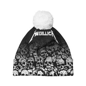 Шапка 3D c помпоном с принтом METALLICA (НА СПИНЕ) в городе Новоалтайск, 100% полиэстер | универсальный размер, печать по всей поверхности изделия | matters metallica | music | nothing else | rock | trash metal | группа | музыка | музыканты | рок | трэш металл