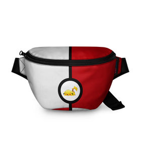 Поясная сумка 3D с принтом Pokeball (pikachu sleep) в городе Новоалтайск, 100% полиэстер | плотная ткань, ремень с регулируемой длиной, внутри несколько карманов для мелочей, основное отделение и карман с обратной стороны сумки застегиваются на молнию | anime | pikachu | pokeball | pokemon | sleep | аниме. | пикачу | покебол | покемон | спит. белый. красный. чёрный
