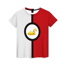 Женская футболка 3D с принтом Pokeball (pikachu sleep) в городе Новоалтайск, 100% полиэфир ( синтетическое хлопкоподобное полотно) | прямой крой, круглый вырез горловины, длина до линии бедер | anime | pikachu | pokeball | pokemon | sleep | аниме. | пикачу | покебол | покемон | спит. белый. красный. чёрный